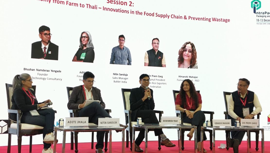 A panel discussion in progress on day 1 of the FoodTekPack conference in Greater Noida